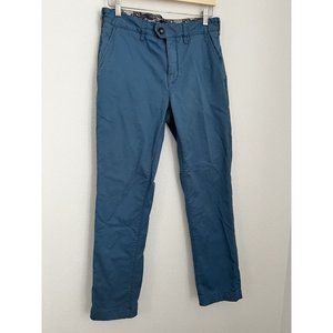 TED BAKER Stretch Cotton Blue Flat Front Chino Pants 30 x 31